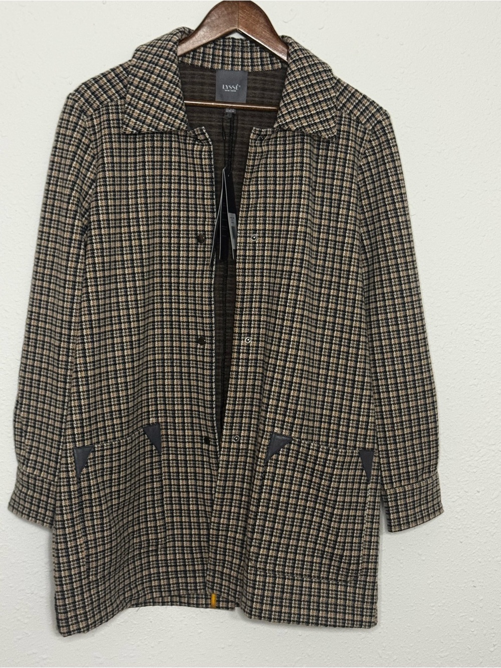 Lysse SZ M NWT Women's Brown Plaid Blazer/coat